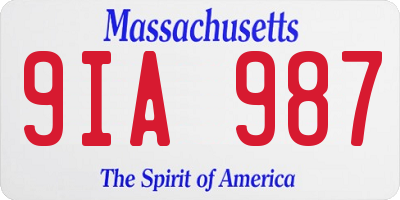 MA license plate 9IA987