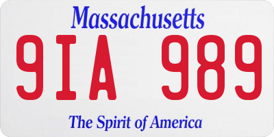 MA license plate 9IA989