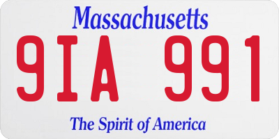 MA license plate 9IA991