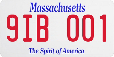 MA license plate 9IB001