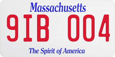 MA license plate 9IB004