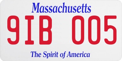 MA license plate 9IB005
