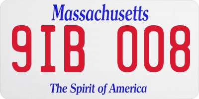 MA license plate 9IB008