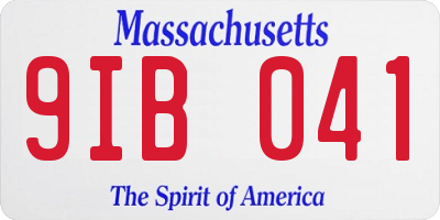 MA license plate 9IB041