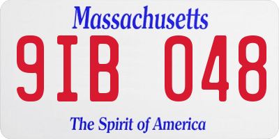 MA license plate 9IB048