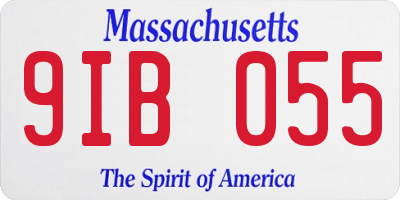 MA license plate 9IB055