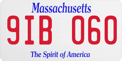 MA license plate 9IB060