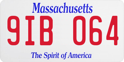 MA license plate 9IB064