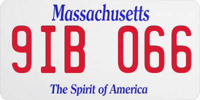MA license plate 9IB066
