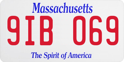 MA license plate 9IB069