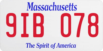 MA license plate 9IB078