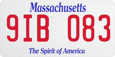 MA license plate 9IB083