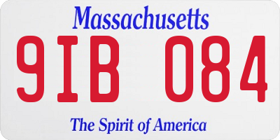 MA license plate 9IB084