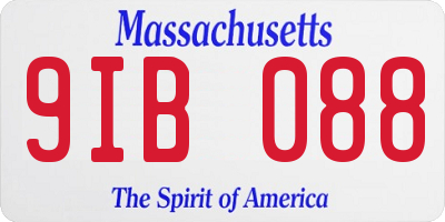 MA license plate 9IB088