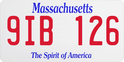 MA license plate 9IB126