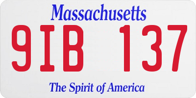 MA license plate 9IB137