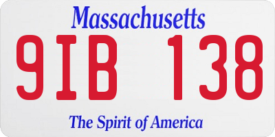 MA license plate 9IB138