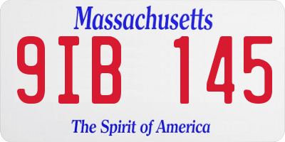 MA license plate 9IB145