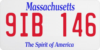 MA license plate 9IB146