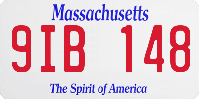 MA license plate 9IB148