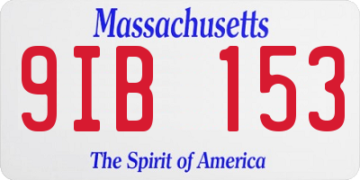 MA license plate 9IB153