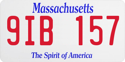 MA license plate 9IB157