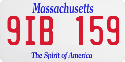 MA license plate 9IB159