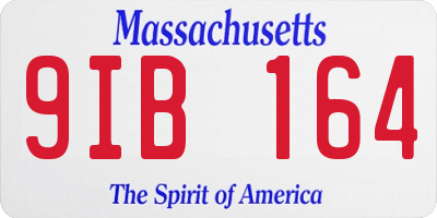 MA license plate 9IB164