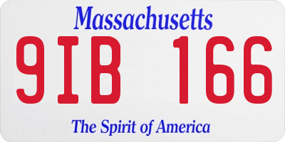MA license plate 9IB166