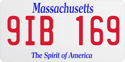 MA license plate 9IB169