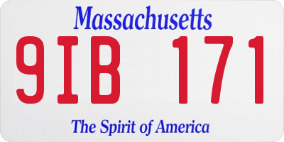 MA license plate 9IB171