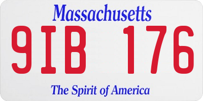 MA license plate 9IB176