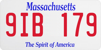 MA license plate 9IB179