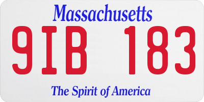 MA license plate 9IB183