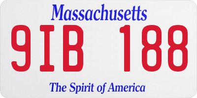 MA license plate 9IB188