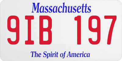 MA license plate 9IB197