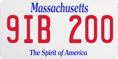 MA license plate 9IB200