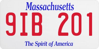 MA license plate 9IB201