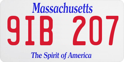 MA license plate 9IB207