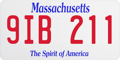 MA license plate 9IB211
