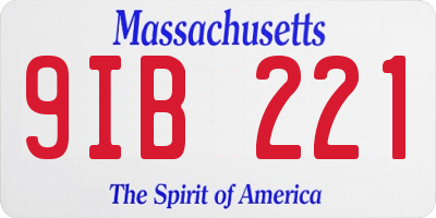 MA license plate 9IB221