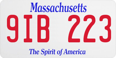 MA license plate 9IB223
