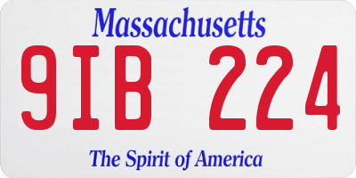 MA license plate 9IB224