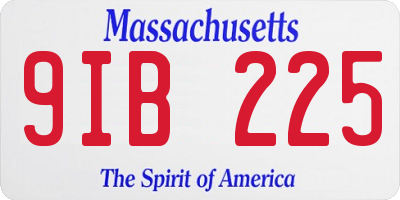 MA license plate 9IB225