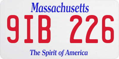 MA license plate 9IB226