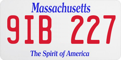 MA license plate 9IB227
