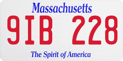 MA license plate 9IB228
