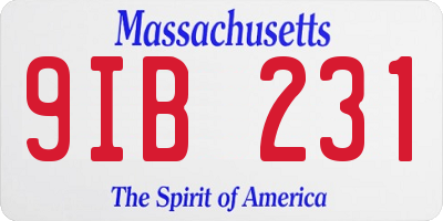 MA license plate 9IB231