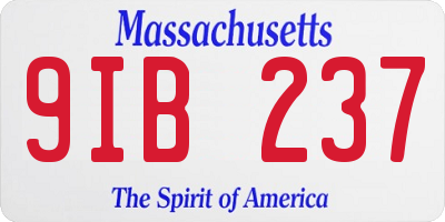 MA license plate 9IB237