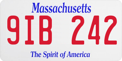 MA license plate 9IB242